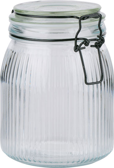 Alpina Appliances General Use Vase with Airtight Lid Glass Transparent 1000ml 1 Piece