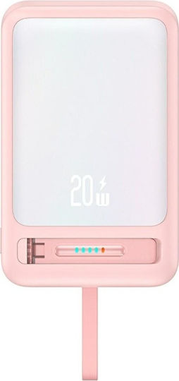 Usams XM Series CD219 MagSafe Power Bank 10000mAh 22.5W mit USB-C Anschluss Rosa