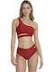 Set Bikini with One Shoulder Burgundy