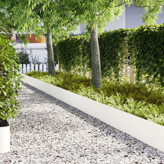 vidaXL Kunststoffgartenbordüre in Weiß Farbe 1.0m x 30cm