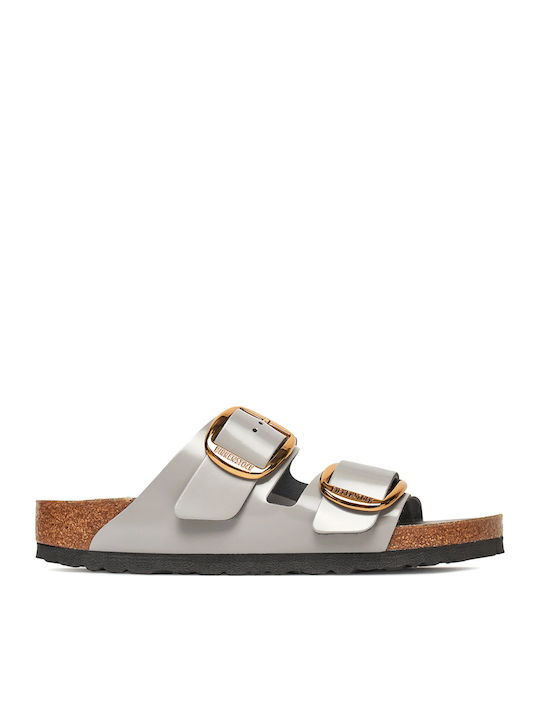 Birkenstock Big Buckle Δερμάτινα Σανδάλια Γκρι