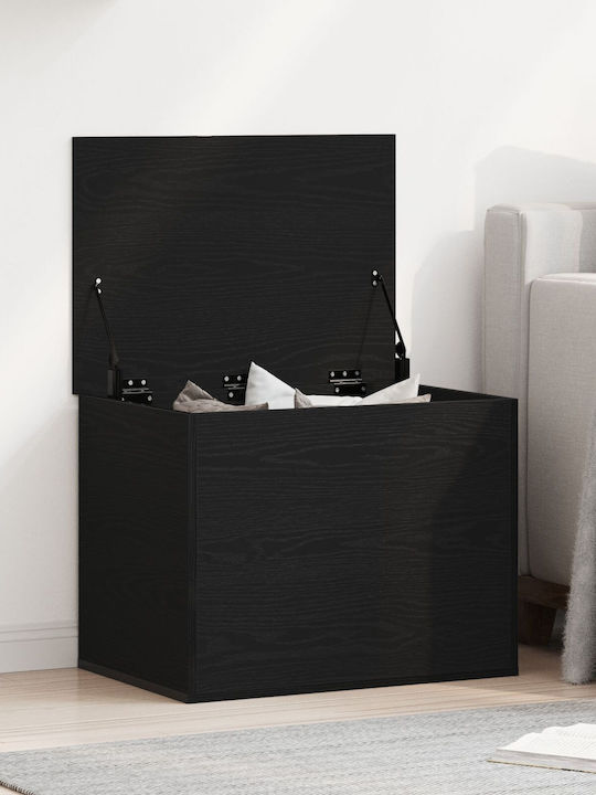 vidaXL Wooden Storage Box with Lid Black 60x42x...
