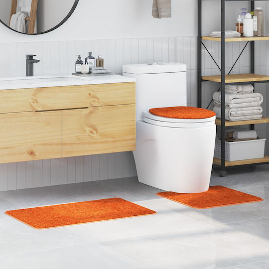 vidaXL Set of Microfiber Bath Mats 4019871 Orange 3 Pieces