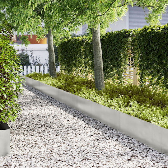 vidaXL Metallgartenbordüre in Silber Farbe 1.0m x 30cm