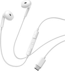 Baseus Encok Hz19 In-ear Handsfree Ακουστικά με Βύσμα USB-C Λευκό