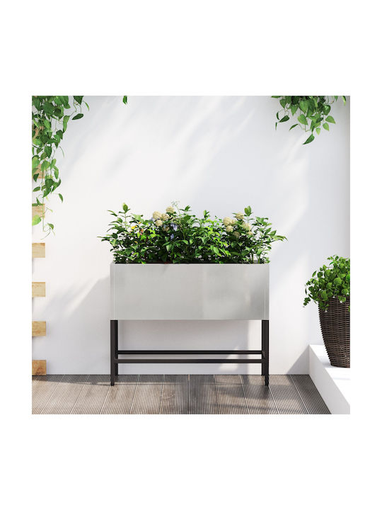 vidaXL Erhöhter Garten Topf Metallisch 60x26x45cm.