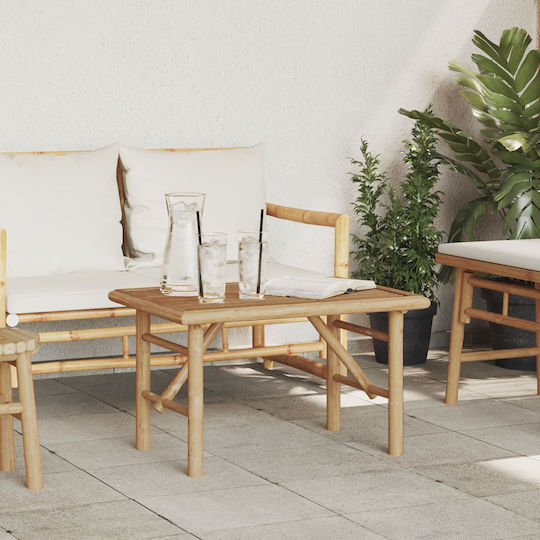 Auxiliary Outdoor Free Standing Bamboo Table Natural 70x40x36cm