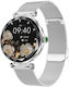 Microwear NX7 Pro Stainless Steel 38mm Smartwatch with Heart Rate Monitor (Silver Steel)