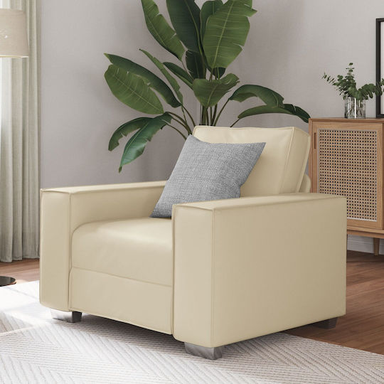 din Piele Ecologică Cremă 99x78x84cm