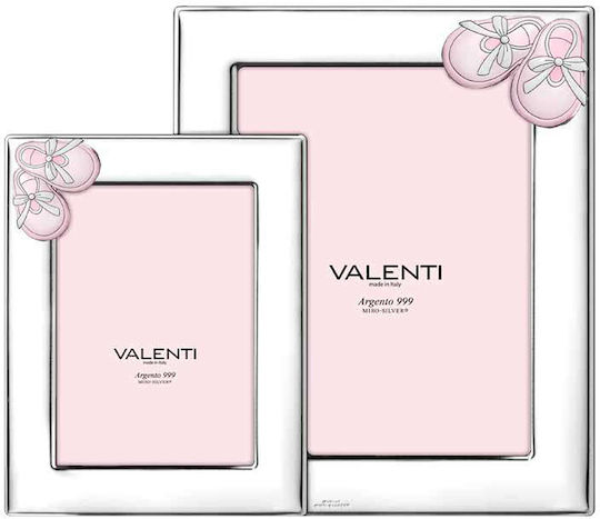 Valenti Παιδική Κορνίζα Ασημένια Ροζ 13x18cm