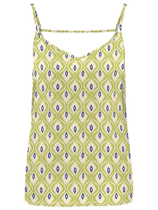 Only Damen Bluse Ärmellos Grün