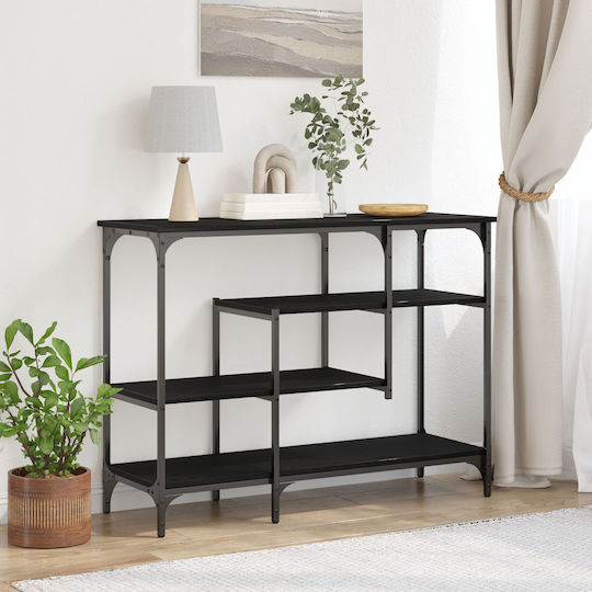 Console Table Wood & Metal Black Oak L100xW35xH75cm