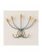Wall Hanger Metal 10 Hooks Gray 43x25x24cm