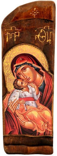 Icoană din lemn cu Fecioara Maria și Iisus Hristos N10 40x12cm