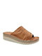 Damenplattformen Tabac Braun