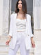 Tweet With Love Damen Krepp Blazer White