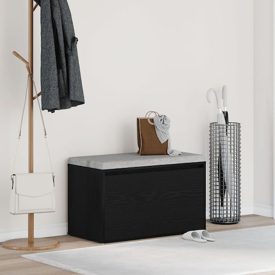 Eingangsmöbel mit Schuhschrank & Bank Black Oak 80x40x45cm