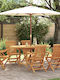 Set Sala De Mese Pentru Exterior 7 Piese Maro