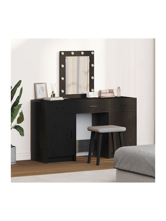 Wooden Makeup Dressing Table Black Velvet-Black...