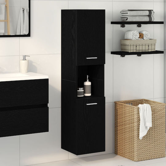 vidaXL Badezimmersäule Wandhängeschrank H30xB30xH130cm Eiche