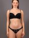 New Bra Lingerie Δαντελένιο Σετ Εσωρούχων Σουτιέν με Slip Μαύρο
