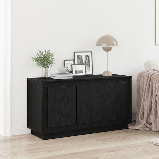 Sideboard made of Wood Black Velvet-Black Metal 102x35x55cm