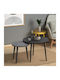 Round Side Coffee Table Roma Made of Solid Wood Black - Grey Retro 2 Pieces W60xL60xH46cm
