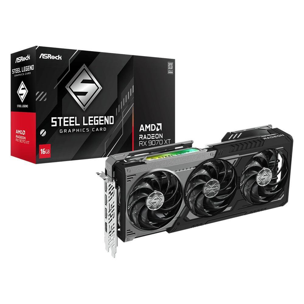 ASRock Radeon RX 9070 XT 16GB GDDR6 Steel Legend Dark Κάρτα Γραφικών