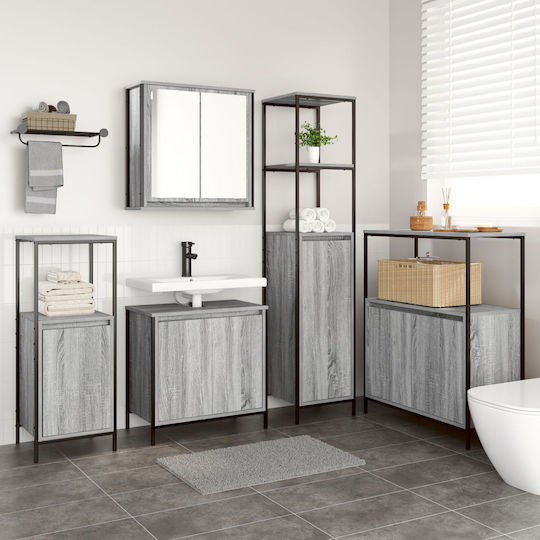 vidaXL Πάγκος με Νιπτήρα Μ60xΒ60xΥ34.5cm Γκρι Sonoma