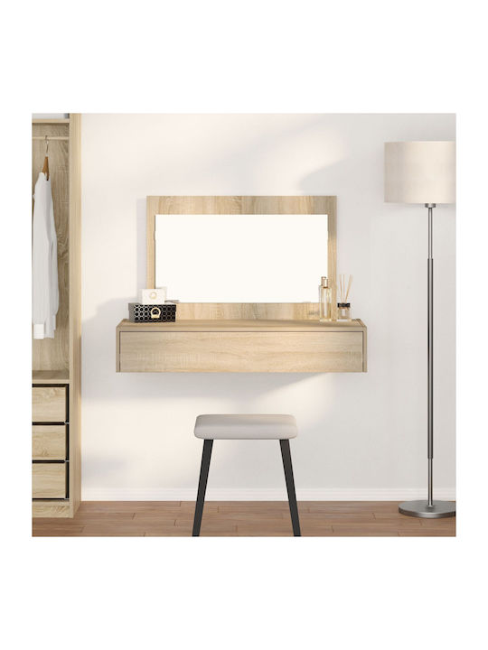 Wooden Makeup Dressing Table Sonoma Oak with Mi...