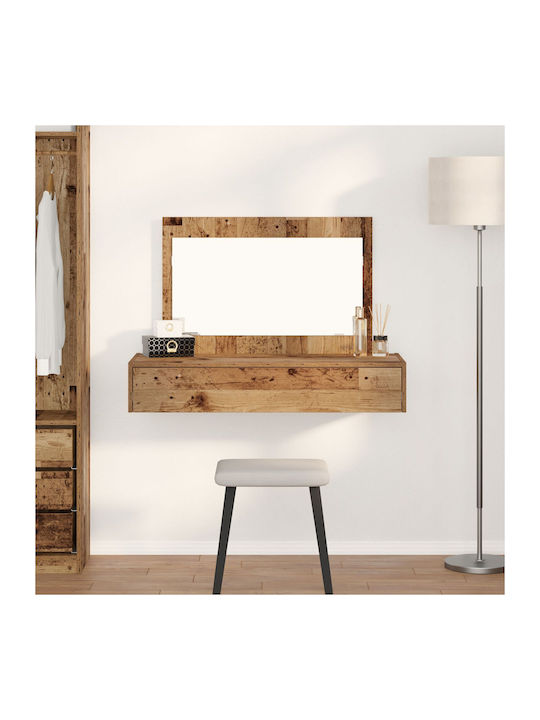 Wooden Makeup Dressing Table Brown with Mirror ...