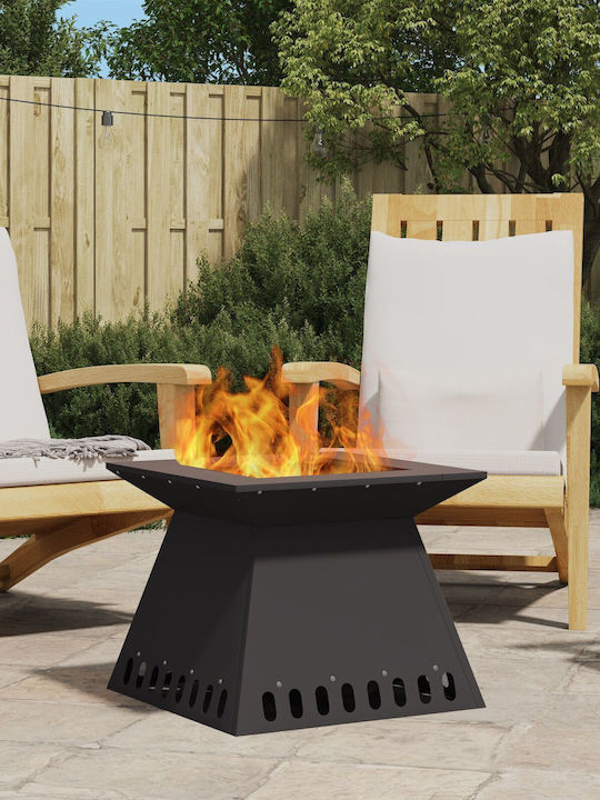 vidaXL Kamin Draußen Metallisch Schwarz 48x48x40cm