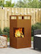 vidaXL Kamin Draußen Metallisch Gray 50x50x100cm