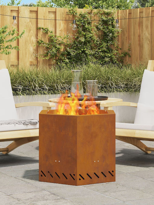 vidaXL Kamin Draußen Metallisch Gray 58x58x51cm