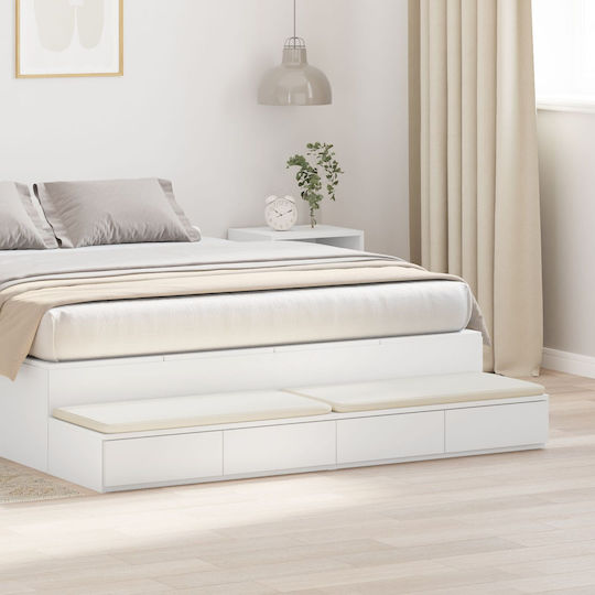 vidaXL Bettkasten aus Holz White 135x36.5x16.5cm