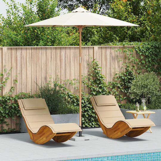 Garten- und Terrassen-Sonnenschirm Geflecht Aluminium Beiges