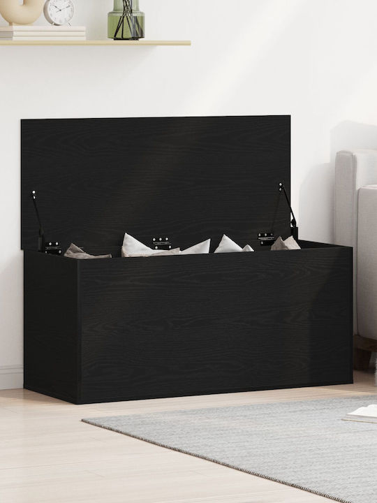 vidaXL Wooden Storage Box with Lid Black 100x42x46cm 1pcs