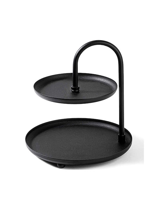 Aberto Design Metallic Dessert Tower Stand Black Ø20cmxY21cm