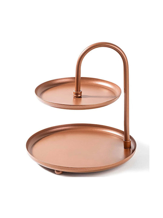 Aberto Design Metallic Dessert Tower Stand Orange Ø20cmxY21cm
