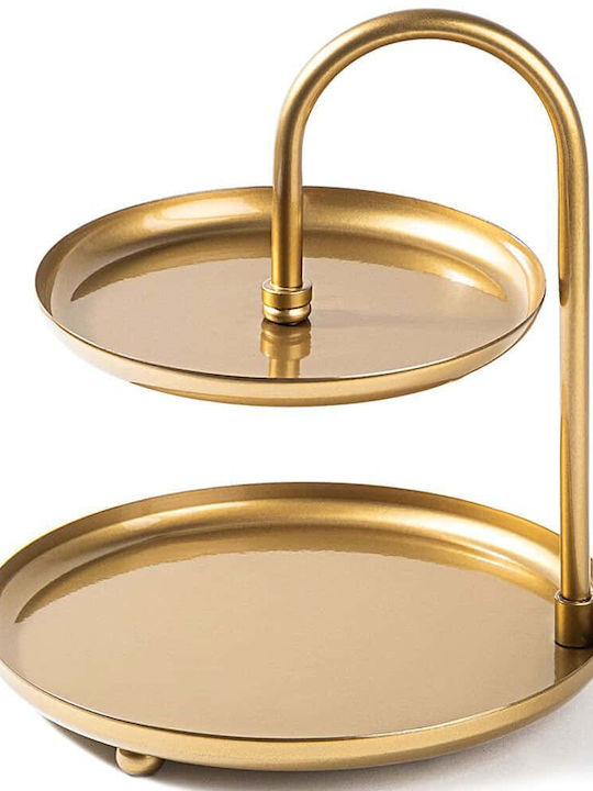 Aberto Design Metallic Dessert Tower Stand Yellow Ø20cmxY21cm