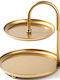 Aberto Design Metallic Dessert Tower Stand Yellow Ø20cmxY21cm