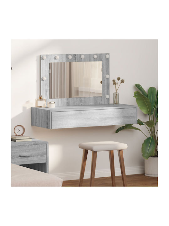 Wandmontage Schminktisch Schlafzimmer Holz Grau...