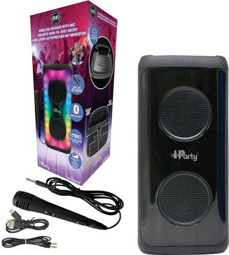 Lexibook Ηχείο Karaoke με Ενσύρματo Μικρόφωνο και Εφέ Φωτισμού Iparty 25.K8330 Μαύρο