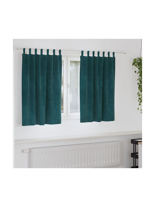 vidaXL Green Window Blackout Curtain Set with Tab Top 140x140cm