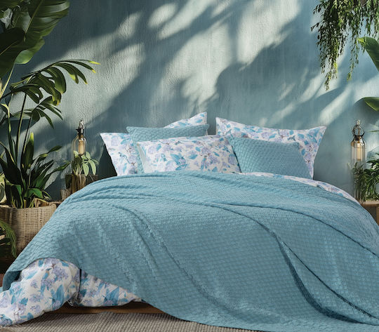 Nef-Nef Homeware Elmer Κουβέρτα Πικέ Μονή 160x240εκ. Aqua