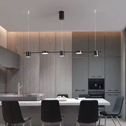 Home Lighting Lumini Suspendate Negru LED Cu Bianco Reglabil 120x7x100cm