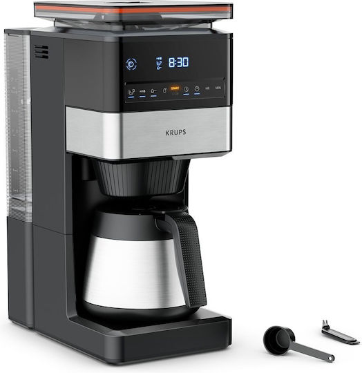 Coffee Grinder Krups Home Espresso Machine Krups Automatic Espresso Machine  1000W With Grinder Brown KT8428