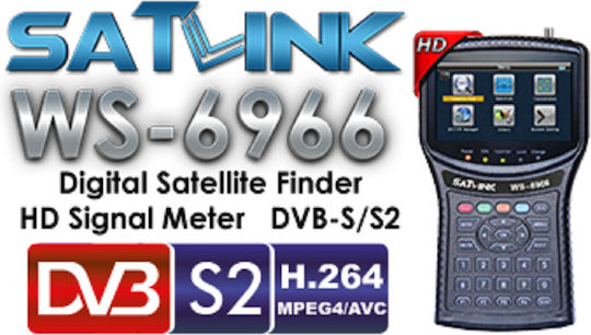 Satlink Electronical Signal Level Meter DVB-S2 with Screen WS-6966
