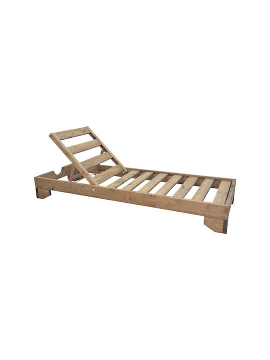 Liegestuhl-Bett Einzel Fendy Holz Grün 2Stück 71.5x200x24cm.
