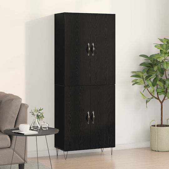 Office Storage Cabinet Wooden Oak 69.5x34x180cm